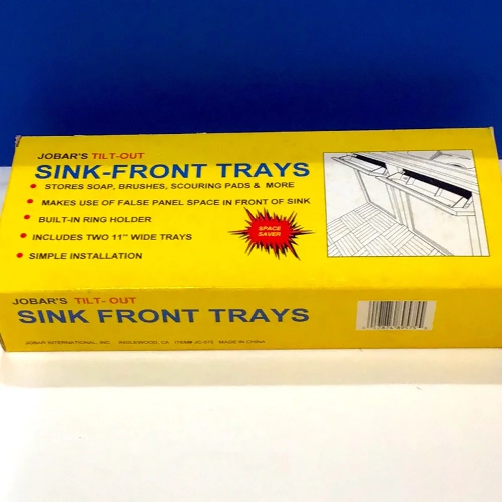 Sink front trays hidden storage pair of two